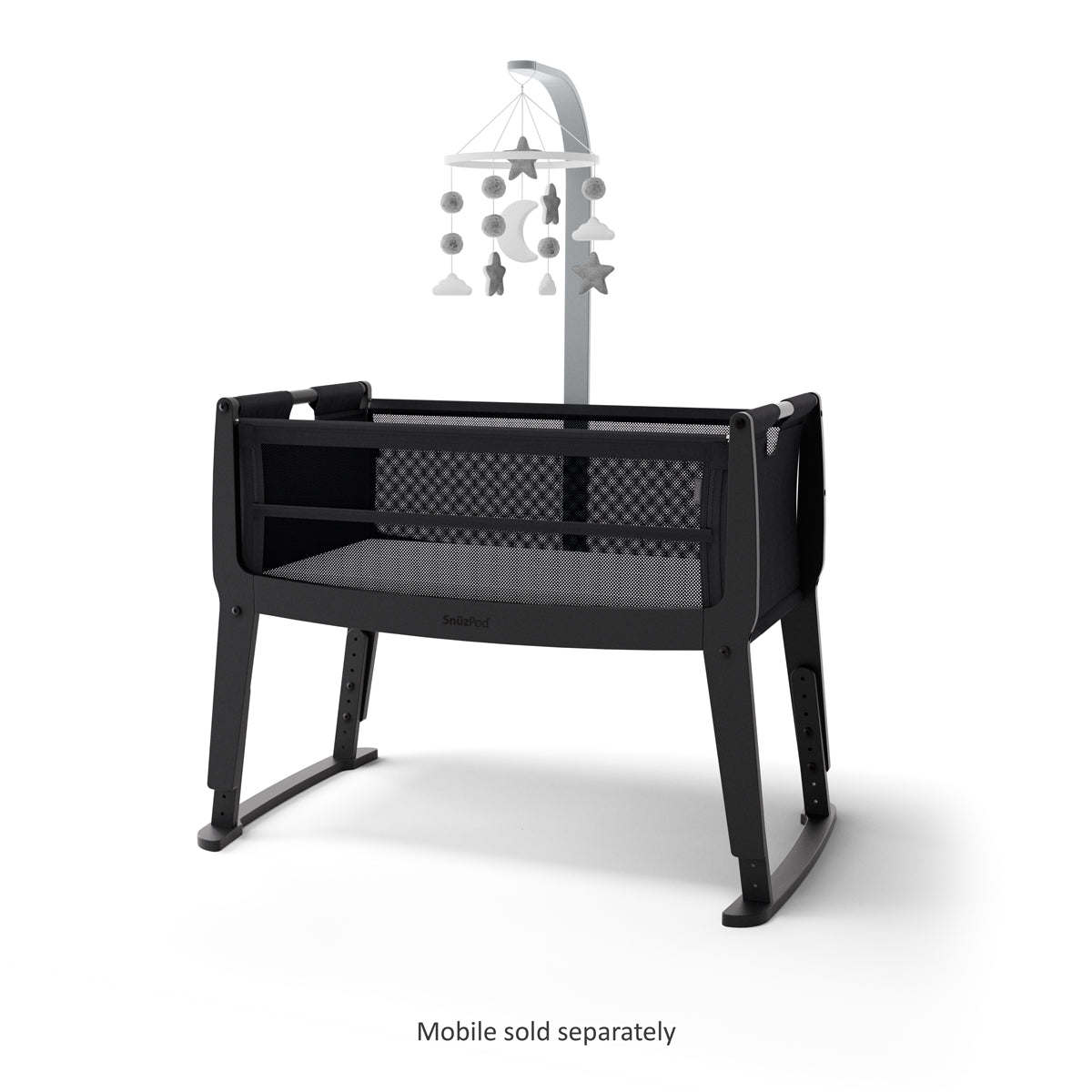 SnuzPod Studio Bedside Crib with mattress - Brooklyn Graphite