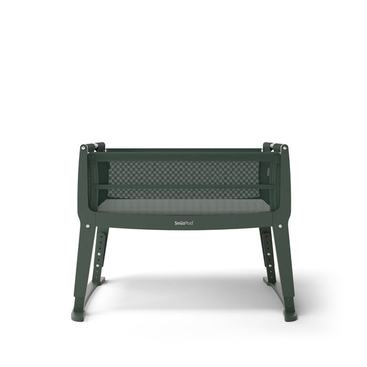 SnuzPod Studio Bedside Crib with mattress - Berlin Green