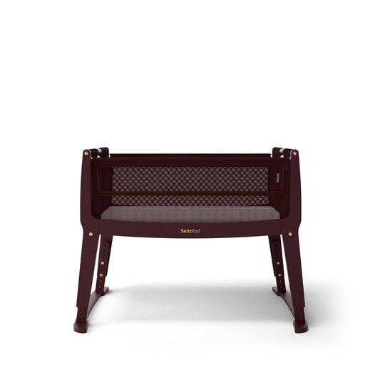 SnuzPod Studio Bedside Crib with mattress - Rome Burgundy