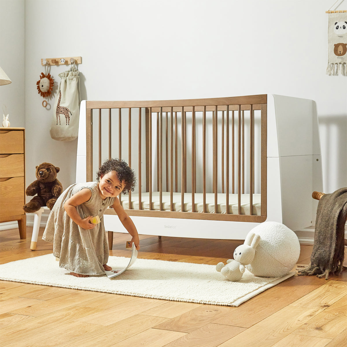 SnuzKot Skandi Cot Bed  - The Natural Edit - Walnut