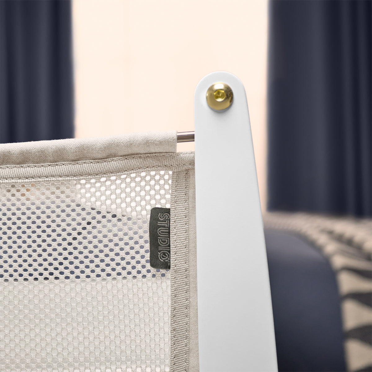 SnuzPod Studio Bedside Crib with mattress - Paris White