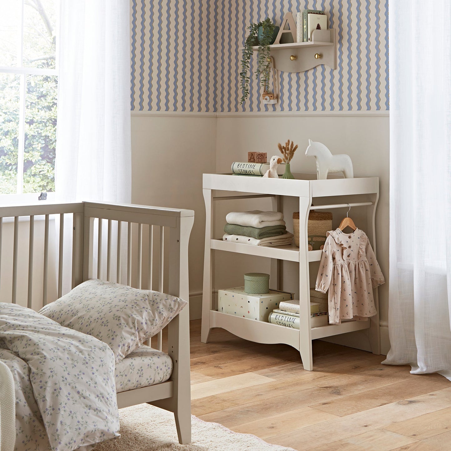 CuddleCo Clara Mini 2 Piece Changer and Cot Bed- Cashmere/Ash