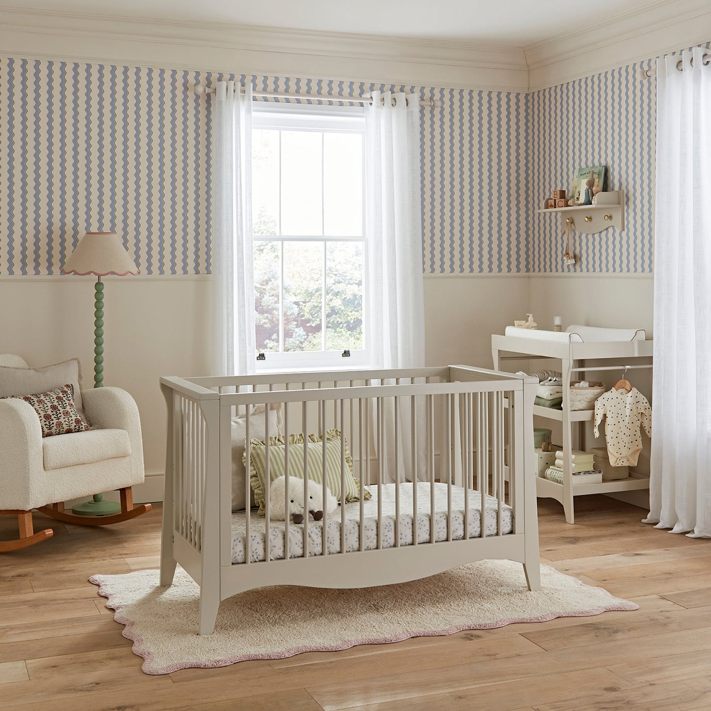 CuddleCo Clara Mini Cot Bed - Cashmere/Ash