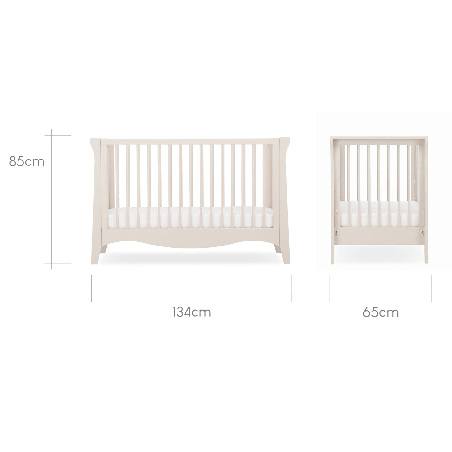 CuddleCo Clara Mini Cot Bed - Cashmere/Ash