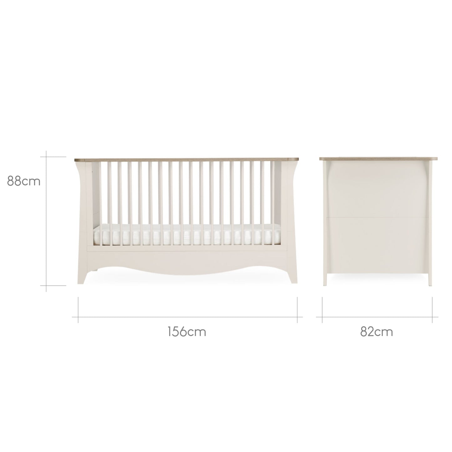 CuddleCo Clara Cot Bed - Cashmere/Ash