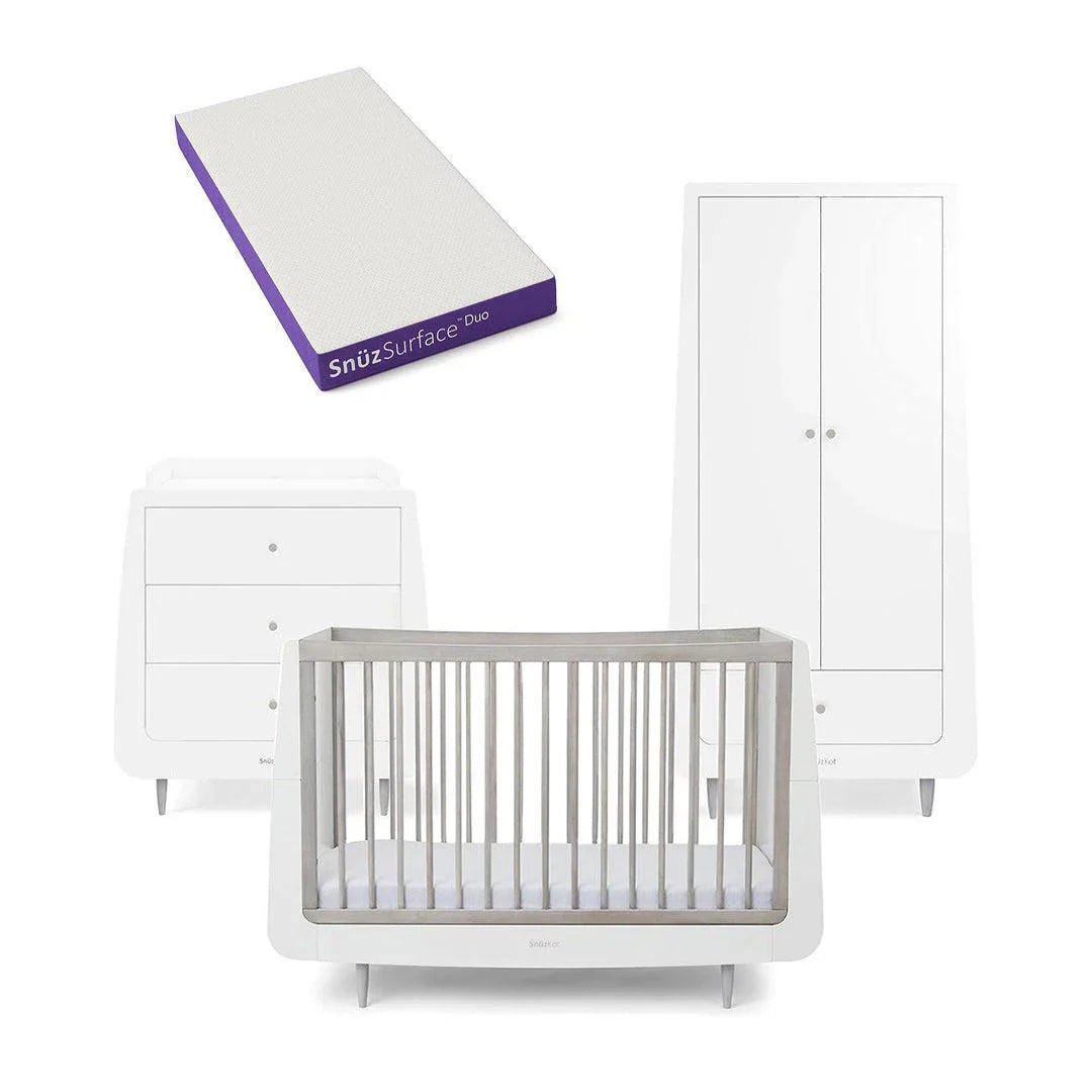 SnuzKot Skandi - The Natural Edit - 3 Piece Nursery Furniture Set - Silver Birch